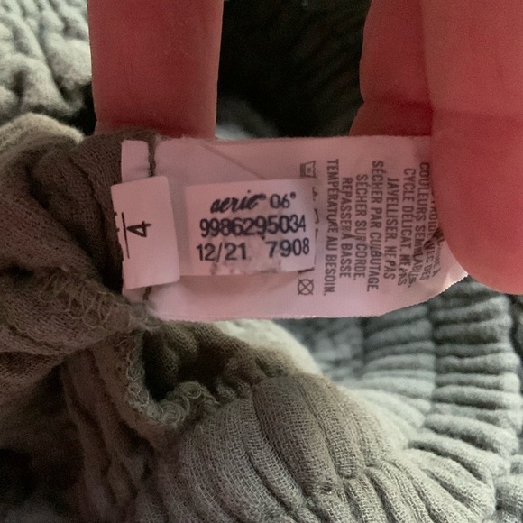 AERIE Pool To Party Wide Leg Gauzy Pants Green Size XL - Picture 12 of 14